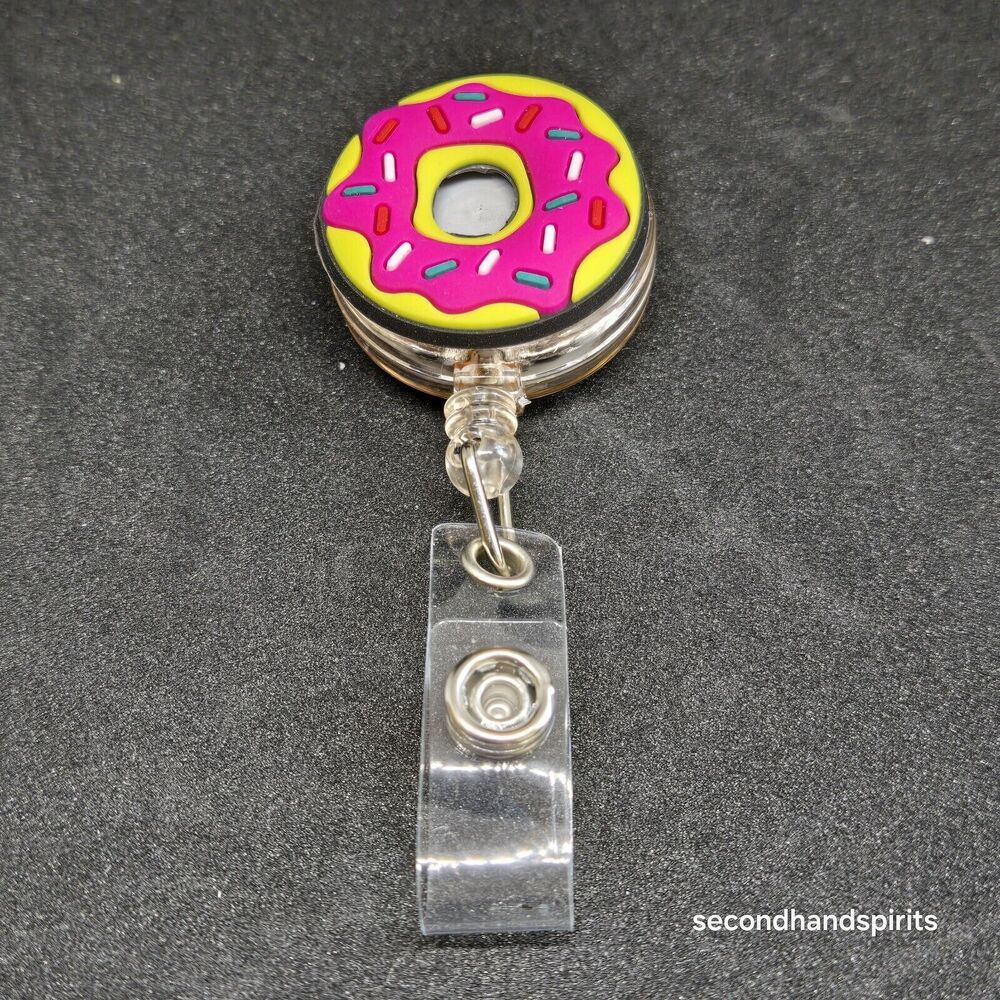 Donut Badge Reel, Retractable Badge Holder Clip, ID Holder